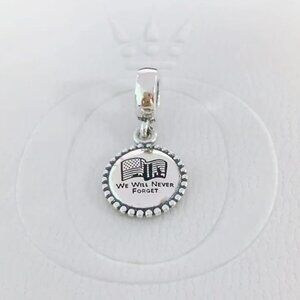 Pandora We Will Never Forget Memorial 9/11 Exclusive Dangle Charm Pendant, S925